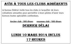 Avis à tous les clubs